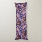 Wren en hellebore, roze en violet lichaamskussen (Achterkant (Verticaal))