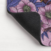 Wren en hellebore, roze en violet muismat (Hoek)
