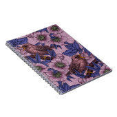 Wren en hellebore, roze en violet notitieboek (Rechterzijde)