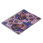 Wren en hellebore, roze en violet notitieboek (Linkerzijde)