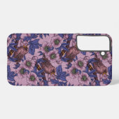 Wren en hellebore, roze en violet samsung galaxy hoesje (Achterkant horizontaal)