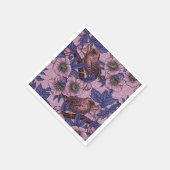 Wren en hellebore, roze en violet servet (Hoek)