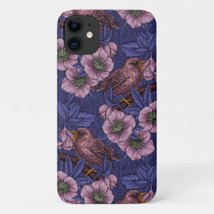 Wren en helleboren, violet en roze Case-Mate iPhone case
