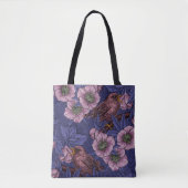 Wren en helleboren, violet en roze tote bag (Voorkant)