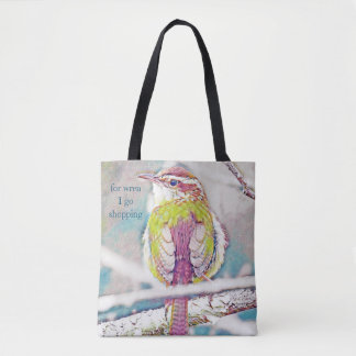 Wren ik ga Shopping Canvas tas