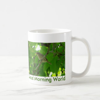 Wren in de boom, Goedemorgen wereld Koffiemok