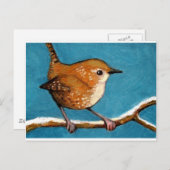 WREN IN OLIEPASTEL BRIEFKAART (Voorkant / Achterkant)
