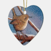 WREN IN WINTER: OLIEPASTEL: BIRD ORNAMENT (Links)