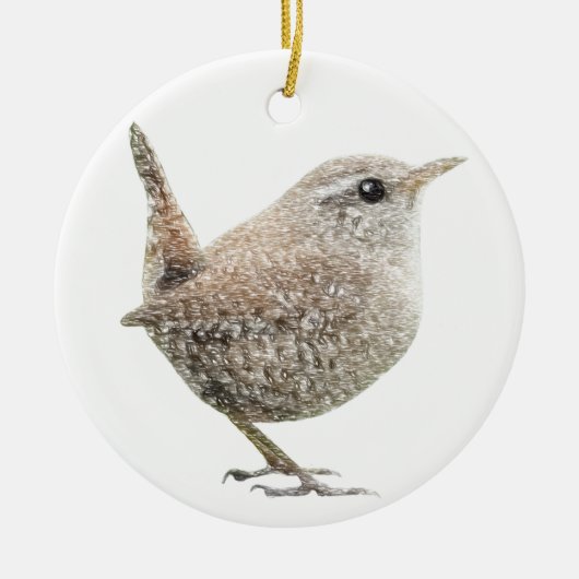 Wren Keramisch Ornament (Voorkant)