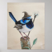 "Wrenagon" — Fantasy wizardvogel poster (Voorkant)