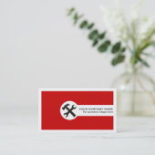 Wrench and hammer handyman construction red visitekaartje (Staand voorkant)