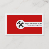 Wrench and hammer handyman construction red visitekaartje (Voorkant)