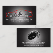 Wrench Gears Auto Logo | Autodiensten Visitekaartje (Voorkant / Achterkant)