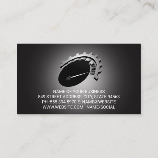 Wrench Gears Auto Logo | Autodiensten Visitekaartje (Achterkant)