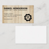 Wrench Hammer Gear Logo | houten panelen Visitekaartje (Voorkant / Achterkant)
