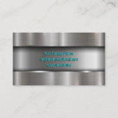 Wrench in Hand Metallic Brushed Industrial Visitekaartje (Achterkant)