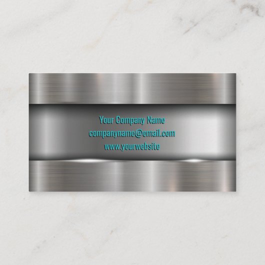 Wrench in Hand Metallic Brushed Industrial Visitekaartje (Achterkant)