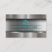 Wrench in Hand Metallic Brushed Industrial Visitekaartje (Voorkant)