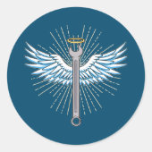 Wrench Tool Ronde Sticker (Voorkant)