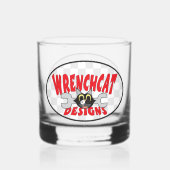Wrenchcat Design Logo Whisky Glas (Achterkant)