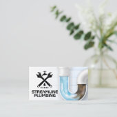 Wrenches Faucet Drip Logo | verstopte pijp Visitekaartje (Staand voorkant)