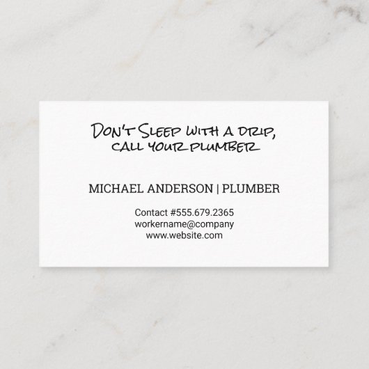 Wrenches Faucet Drip Logo | verstopte pijp Visitekaartje (Achterkant)