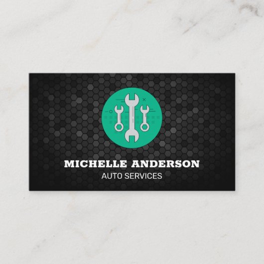 Wrenches fixeren | Geometrische achtergrond Visitekaartje (Voorkant)