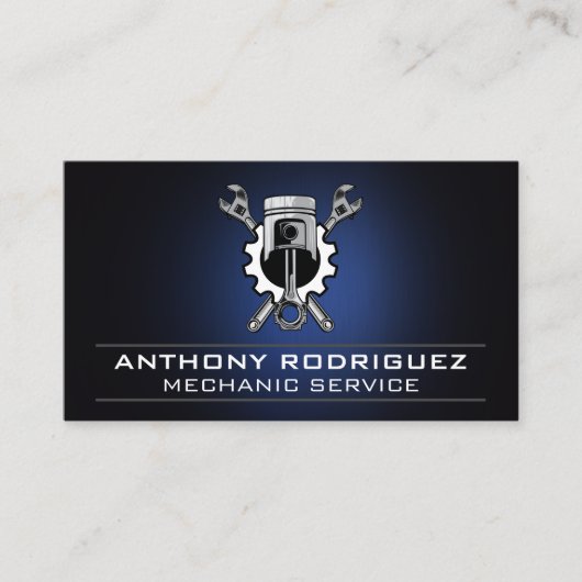 Wrenches Gear and Piston | Industrial Mechanic Visitekaartje (Voorkant)