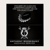Wrenches Gear en Piston | Auto-mechanisch Visitekaartje (Buitenkant ongevouwen)
