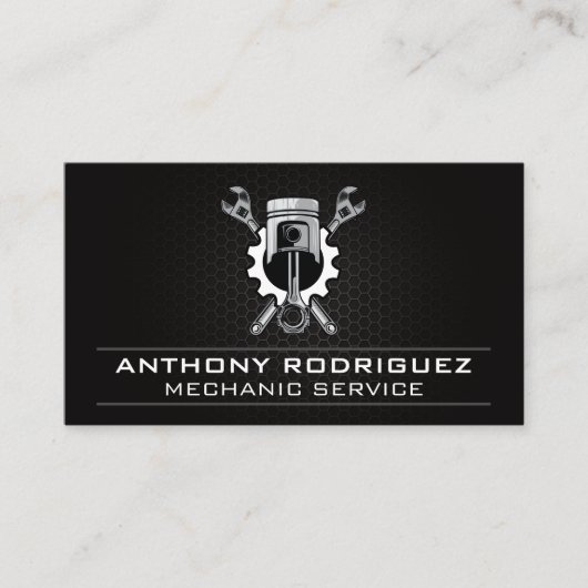 Wrenches Gear en Piston | Auto-mechanisch Visitekaartje (Voorkant)