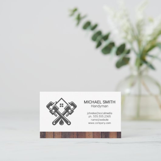 Wrenches | Logo bouwplaats Visitekaartje (Staand voorkant)