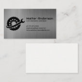 Wrenches Tyre Logo | metallische achtergrond Visitekaartje (Voorkant / Achterkant)