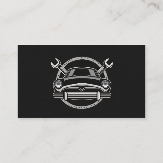 Wrenches Vintage Auto Mechanic Visitekaartje (Achterkant)