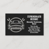 Wrenches Vintage Auto Mechanic Visitekaartje (Voorkant)