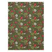 Wrens en aardbeien op donkergroen tafelkleed (Voorkant)