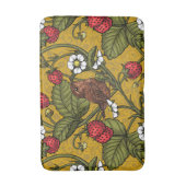 Wrens en aardbeien op mosterd badmat (Voorkant Verticaal)