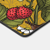 Wrens en aardbeien op mosterd bureaumat (Hoek)