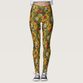 Wrens en aardbeien op mosterd leggings (Voorkant)