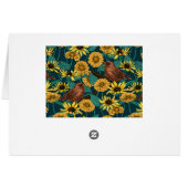 Wrens en bloemen op donkerblauw (Achterkant Horizontaal)