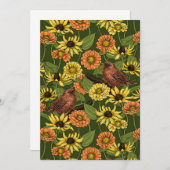 Wrens en bloemen op groen (Voorkant / Achterkant)