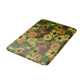 Wrens en bloemen op groen badmat (Gekanteld)