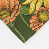 Wrens en bloemen op groen fleece deken (Hoek)