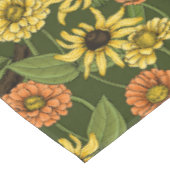 Wrens en bloemen op groen tafelkleed (Gekanteld)