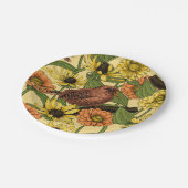 Wrens en bloemetjes op bord geel (Gekanteld)