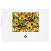 Wrens en bloemetjes op bord geel (Achterkant Horizontaal)