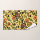 Wrens en bloemetjes op bord geel bad handdoek (Handdoek)