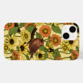 Wrens en bloemetjes op bord geel Case-Mate iPhone case (Achterkant (horizontaal))