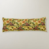 Wrens en bloemetjes op bord geel lichaamskussen (Achterkant)