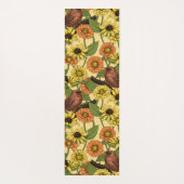 Wrens en bloemetjes op bord geel yogamat (Achterkant)