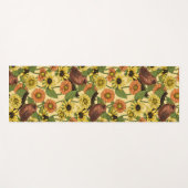 Wrens en bloemetjes op bord geel yogamat (Voorkant (horizontaal))
